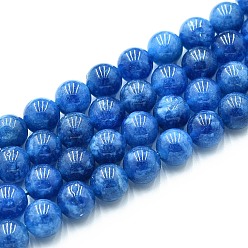 Озёрно--синий Природного кварца нитей бисера, окрашенные, круглые, имитация апатита, Плут синий, 8~8.5 мм, отверстие : 0.9~1 мм, около 45~47 шт / нитка, 14.96~15.35 дюйм (38~39 см)