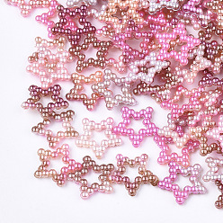 (52) Непрозрачная лаванда Радуга ABS пластик имитация жемчуга кольца, градиент русалка жемчужина, звезда, разноцветные, 11.5x12x2 мм, внутренняя мера: 3x3 мм, около 1000 шт. / пакет