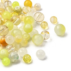 Желтый Прозрачные стеклянные бусины, разнообразные, желтые, 5.5~16x6~11.5x6.5~10.5 мм, отверстие : 1.2~1.6 мм, Около 1470 шт / 1000 г