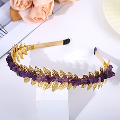 Аметист Резинки для волос с драгоценными камнями, аксессуары для волос для женщин и девочек, 150x125x35 мм