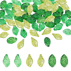 (52) Непрозрачная лаванда 120шт 3 цвета подвески лэмпворк ручной работы, лист, разноцветные, 12x6.5x4.5 мм, отверстие : 1 мм, 40 шт / цвет