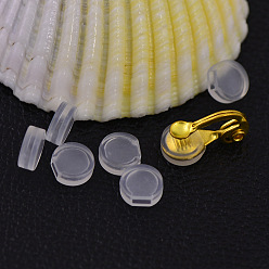 Clear Comfort Plastic Pads for Clip on Earrings, Anti-Pain, Clip on Earring Cushion, Clear, 7.5x3mm, Hole: 1.5x3.5mm