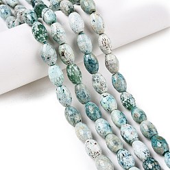 Светло-голубой Природный агат бисер нитей, граненые, овальные, окрашенные, светло-голубой, 10.5~12x7.5~8 мм, отверстие : 1 мм, около 32 шт / нитка, 14.57~15.2'' (37~38 см)