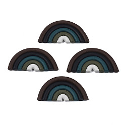 Coconut Brown Handmade Polymer Clay Cabochons, Half Round/Semi Circle, Coconut Brown, 21.5x41.5~43x3.5~4mm