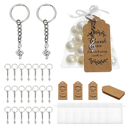 Платина 72шт. сплав кьечиан, с железными кольцами, бумажными открытками и подарочными пакетами из органзы, музыкальная нота, платина, 79 мм