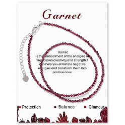 Гранат Природный гранат из бисера ожерелья, 12.60 дюйм (32 см)