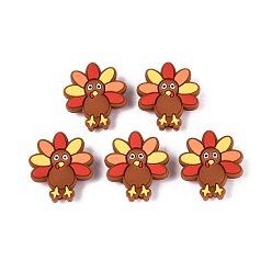 Sienna Silicone Beads, Turkey Shape, Sienna, 27.5x24.5~25x9mm, Hole: 2.5~3mm