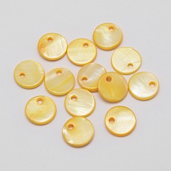 Желтый Окрашенная оболочка с круглой подвеской, желтые, 10x2 мм, отверстия: 1 mm, 500 шт / пакет