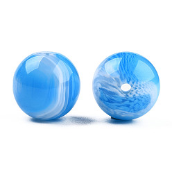 Темно-Голубой Бусины из cмолы, имитация драгоценных камней, круглые, глубокое синее небо, 20 мм, отверстие : 2 мм