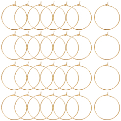 Настоящее золото 18K 100 шт 316 хирургическая нержавеющая сталь бокалы подвески кольца, обручание серьги, DIY материал для баскетбола обруча серьги жены, реальный 18 k позолоченный, 21 датчик, 35x30x0.7 мм, штифты : 0.7 мм