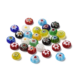 (52) Непрозрачная лаванда Кабошонов ручной работы бусины, цветок, разноцветные, 9.5~10x4~4.5 мм