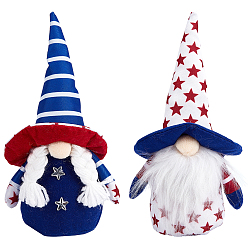 Color mezclado Decoraciones de exhibición de tela, adornos navideños de gnomos, color mezclado, 24x12 cm, 2 PC / sistema