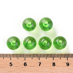 Lawn Green Transparent Acrylic Beads, Round, Lawn Green, 10x9mm, Hole: 2mm, about 940pcs/500g