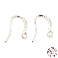 Серебро 925 серьги-кольца из стерлингового серебра, серебряные, 17x1.5 мм, отверстие : 0.6 мм, штифты : 0.7 мм