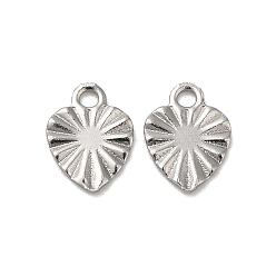 Нержавеющая Сталь Цвет Не тускнеющие 304 подвески из нержавеющей стали, шарма сердца, цвет нержавеющей стали, 8x6x0.7 мм, отверстие : 1.2 мм