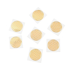 Золотой Самоклеющиеся латунные наклейки, наклейки для скрапбукинга, для поделок из эпоксидной смолы, цветок жизни узор, золотые, 20 мм