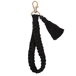 Черный Брелок с кисточкой из сплава хлопка и полиэстера, чёрные, 194 мм