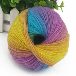 Разноцветный Шерстяная нить градиентного цвета, секционная окрашенная исландская шерстяная нить, мягкий и теплый, для шали-шарфа ручной вязки, красочный, 2 мм