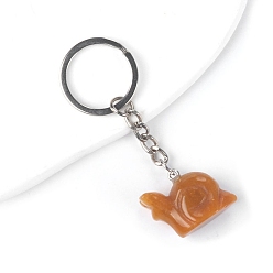 Topaz Jade Topaz Jade with Metal Keychain, Snail, 7cm
