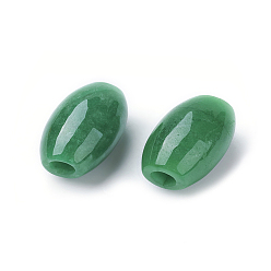 Myanmar Jade Natural Myanmar Jade/Burmese Jade European Beads, Large Hole Beads, Dyed, Oval, 20~25x14~15mm, Hole: 4~5mm