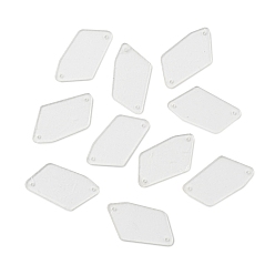 Polygon Sew On Transparent Rhinestones, Clear Acrylic Pieces, with Holes for Costume Evening Dresses Clothing Wedding Dress Decoration, Polygon, 17x32x1mm, Hole: 1mm