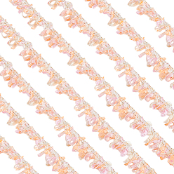 Легкий Лосось 15ярдов полиэстеровой кружевной отделки, светлый померанцевый, 5/8 дюйм (15 мм)