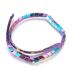 (966) Внутренний цвет Кристалл / Лиловато-лиловый на подкладке Гальванические немагнитная синтетический гематит бисер пряди, полировать, стрелка, с покрытием разноцветным, 8x8.5x4 мм, отверстие : 1 мм, около 59 шт / нитка, 15.74 дюйм (40 см)