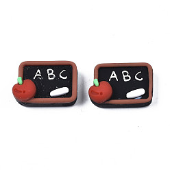Black Opaque Resin Cabochons, Blackboard, Black, 13.5x19.5x7.5mm