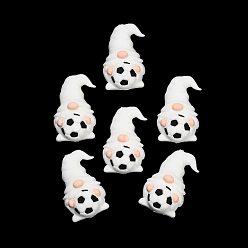 Gnome Силиконовые бусины на футбольную тематику, фокусные бусы, чёрные, гном, 30x19x15 мм, отверстие : 2 мм
