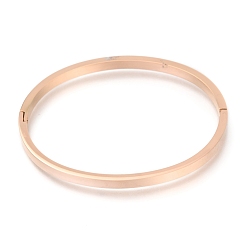Розовое Золото 304 браслеты из нержавеющей стали, штамповка пустой метки, розовое золото , внутренний диаметр: 2-1/8 дюйм (5.7x4.8 см)
