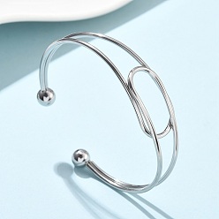 Нержавеющая Сталь Цвет 304 из нержавеющей стали манжеты браслеты, браслеты с крутящим моментом для женщин, цвет нержавеющей стали, внутренний диаметр: 2x2-1/2 дюйм (5x6.45 см)