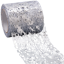 Серебро 3 рулоны полиэстеровых кружевных лент для декоративных шитья, серебряные, 2-3/8 дюйм (60 мм)