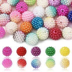 (52) Непрозрачная лаванда 100 шт 2 стили имитация жемчуга акриловые бусины, пластиковые бусины abs, Берри бисера, комбинированные бисером, круглые, разноцветные, 11.5~12 мм, отверстие : 1.5~1.6 мм, около 50 шт. / стиль