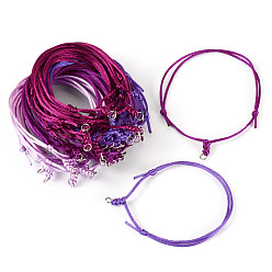 (52) Непрозрачная лаванда 40шт 4 цвета регулируемые нейлоновые шнуры браслеты изготовление, с 304 кольцами из нержавеющей стали, цвет нержавеющей стали, разноцветные, 3-3/8~6-1/4 дюйм (8.5~16 см), 10 шт / цвет