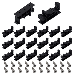 Черный 20 пары пластиковых кронштейнов для монтажа на DIN-рейку, универсальный зажим для крепления на DIN-рейку, с винтом, чёрные, 42.5x10x19 мм