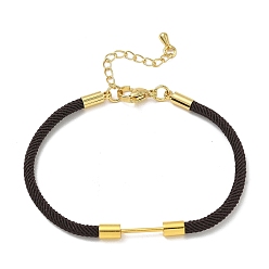Coffee Nylon Cord Bracelet Making, with Brass Beadable Bar, Golden, Coffee, 6.89x0.16 inch(17.5x0.4cm)