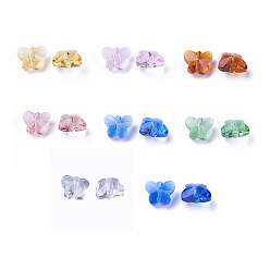 (52) Непрозрачная лаванда Прозрачные стеклянные бусины, граненые, бабочка, разноцветные, 6.5x8x5.5 мм, отверстие : 1 мм