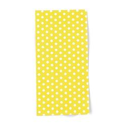 Желтый Экологически чистые крафт-бумажные пакеты с рисунком в горошек, подарочные пакеты, сумки для покупок, прямоугольные, желтые, 18x9x6 см