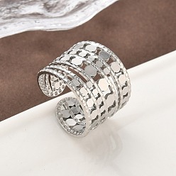 Нержавеющая Сталь Цвет 304 открытые манжеты из нержавеющей стали для женщин, цвет нержавеющей стали, 17 мм, регулируемый