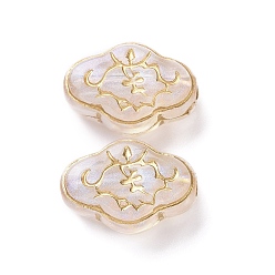 Clear Plating Transparent Acrylic Beads, Golden Metal Enlaced, Cloud, Clear, 16.5x12x7.5mm, Hole: 2.4mm, 507pcs/500g