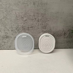 Oval DIY силиконовые формы кулон, формы для литья смолы, для уф-смолы, изготовление изделий из эпоксидной смолы, белые, овальные, 69x57x11.5 мм, отверстие : 11.5x1.5 мм