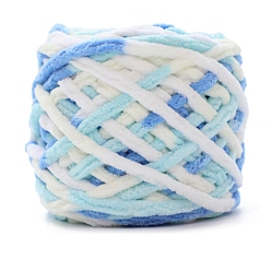 Разноцветный Мягкая полиэфирная пряжа для вязания крючком, толстая пряжа для шарфа, пакет, изготовление подушек, сегмент окрашенный, красочный, 7 мм, около 43.74 ярдов (40 м) / моток