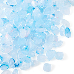 Светло-Голубой 50g прозрачные акриловые бусины, самородки, два тона, Небесно-голубой, 10~14.5x7~11x4.5~6 мм, отверстие : 1.4 мм