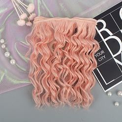 Salmon High Temperature Fiber Long Instant Noodle Curly Hairstyle Doll Wig Hair, for DIY Girl BJD Makings Accessories, Salmon, 150mm