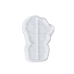 Белый Подставки под стаканы из пищевого силикона своими руками, формы для литья смолы, женщины, белые, 234x164x15 мм