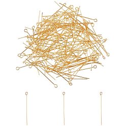 Золотой 304 штыри из нержавеющей стали, с контейнером для бисера, золотые, 40 мм, отверстие : 2 мм, штифты : 0.6 мм, Около 200 шт / коробка