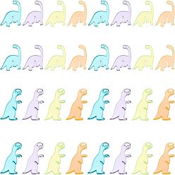 Mixed Color 32Pcs 2 Style Transparent Acrylic Pendants, Dinosaur, Mixed Color, 16pcs/style