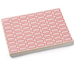 Красный Этикетке Пастер, красные, 19x35 мм, 63шт / бумагу, бумага: 272x169 мм, 48paper / мешок