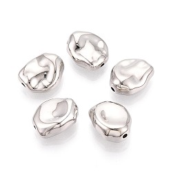 Платина CCB пластиковые шарики, самородки, платина, 14.5x12x6.5 мм, отверстие : 1.6 мм