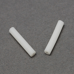 White Plastic Ear Nuts, Earring Backs, White, 12~16x2x2mm, Hole: 0.5mm, about 5000pcs/bag